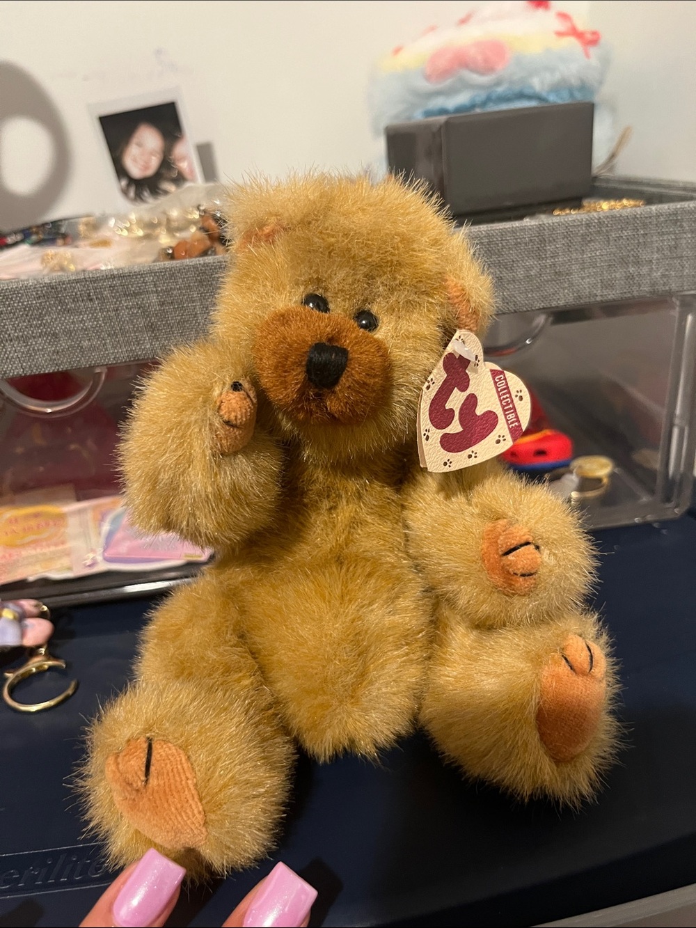 Vintage 1993 Ty Plush Golden Brown Teddy Bear Beanie Cody with Tags